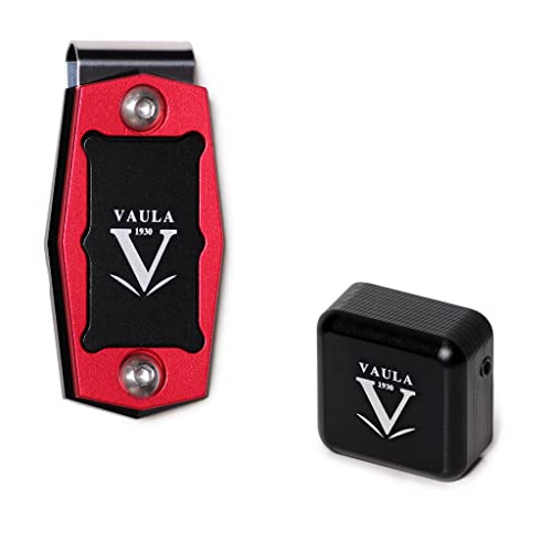 Billiard Metal Magnetic Pool Cue Chalk Holder with Chalk (Red/Black)