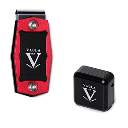 Billiard Metal Magnetic Pool Cue Chalk Holder with Chalk (Red/Black)