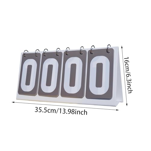harayaa Sports Scoreboard Flip Number Score Board Lightweight Tabletop 4 Digit Scoring Counter PVC Construction Suitable for Basketball Football Table Tennis
