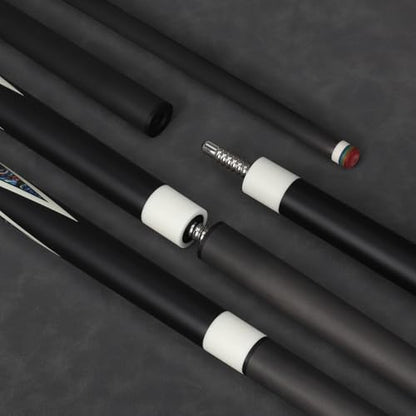 Carbon Fiber Pool Cue Stick, Low Deflection Pool Stick for Adults Professional Billiard Cue Stick, Full Carbon Pro Taper Shaft with Carbon Fiber Wrapped Butt, 12.5mm Tip 19oz, 58"