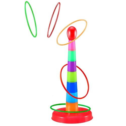 Ring Toss Game Set Colorful Plastic Sport 15" Kids 3+ and Adults