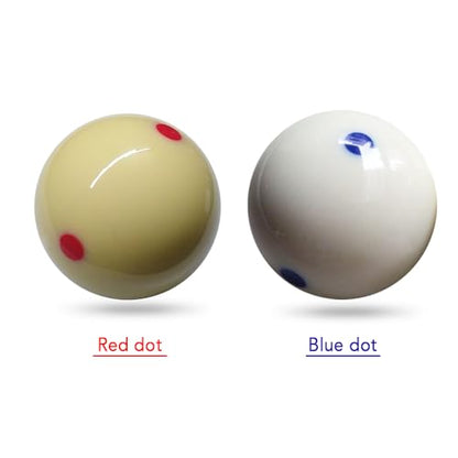 2 Packs Blue Dot Cue Ball,Billiard Practice Training Cue Ball,57.2mm Billiard White Ball,Standard Pool Billiard Cue Ball with 6 Blue Dots White Cue Balls for Pool Table