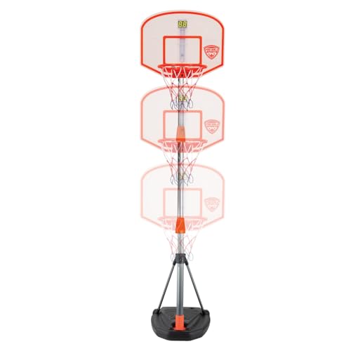 Pro Ball Portable Electronic Scoreboard Basketball Hoop for Kids, Adjustable Height Design up to 65”