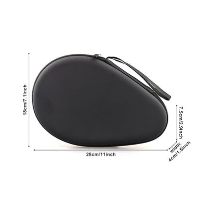 MiOYOOW Table Tennis Racket Case, Hard Shell Ping Pong Storage Bag Ping Pong Paddles Case with Zipper Can Hold 2 Short-Handled Rackets or 1 Long-Handled Racket - color: black