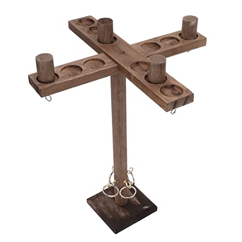 Table Top Hook and Game, Wooden Hooks Fast Paced Interactive Game for Party with Strings and Loops, for Backyard, Beach, Vacation