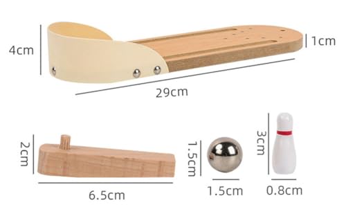 Montessori Mini Tabletop Bowling Set, Wooden Desktop Bowling Game for Toddlers