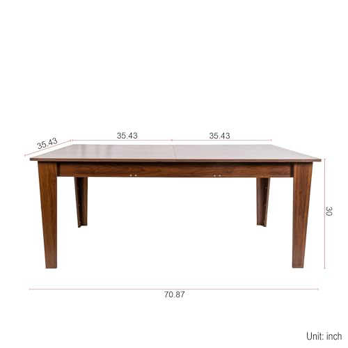 71"-106" Extendable Dining Table for 4-12 People, Space-Saving Extra Long Transformer Table with Extension Leaves Holder, Walnut - color: Walnut, style: 71" - 106.5" (4-12 People)