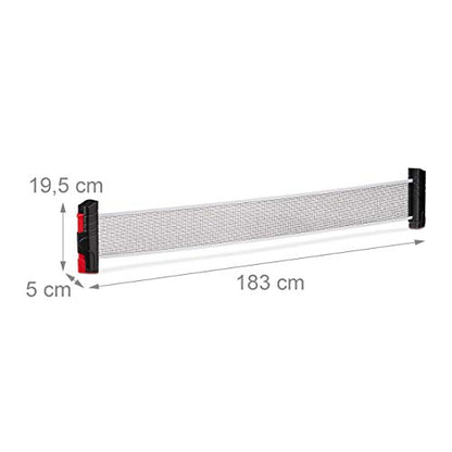 Relaxdays Table Tennis TT Ping Pong Net Retractable Portable Clamp Bracket, Multi, One Size