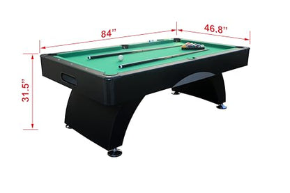 84" Pool Table with Automatic Ball Return, 7 ft Pool Table with Arched Design Legs, Billiard Tables Set for Family Game Room, Rrec Room, Club, Kids Adults, Green