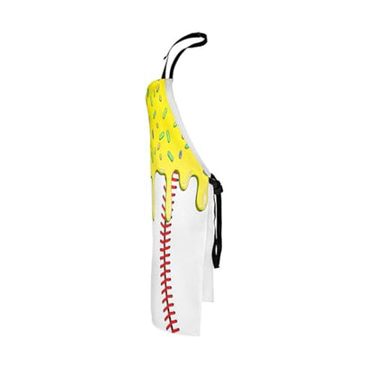 Castle Fairy Ice Cream Drip Baseball Kids Kitchen Apron - color: White Yellow