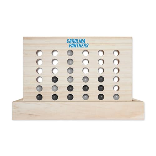 Rico Industries NFL Mini Travel Team 4 in A Row Mini Game- Wooden, Team Colors, 5.5" x 8" (Carolina Panthers) - style: Carolina Panthers