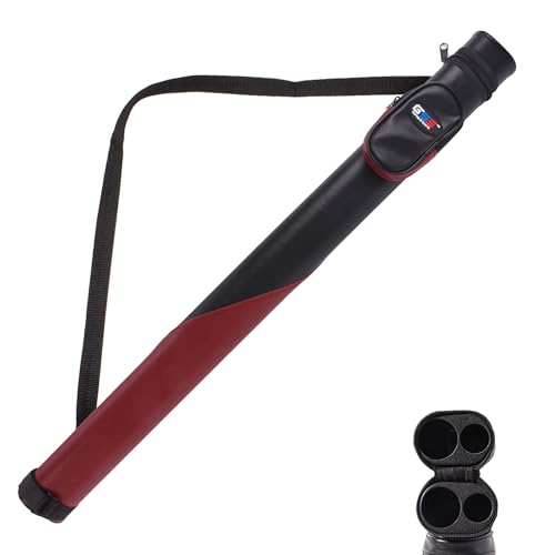 GSE Games & Sports Expert Billiard Cue Cases, 1x1 Deluxe Hard Billiard Pool Cue Stick Carrying Case, Pool Billiards Accessories (Several Colors Available) - color: Deluxe - Black/Burgundy