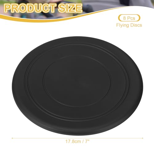 Flying Disc 7 Inch, 8 Pack Soft Silicone Colorful Flying Disk Flyer for Outdoor Sports Lawn Games, Black