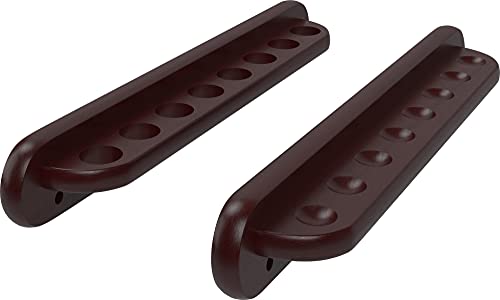 Viper 2-Piece Traditional Wall Mounted Solid Oak Billiard/Pool Cue Rack, Holds 8 Cues - style: Mahogany