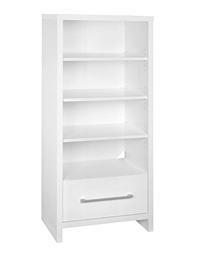 ClosetMaid 1651 Media Storage Tower Bookcase with Drawer White - color: White, style: Media Storage Tower