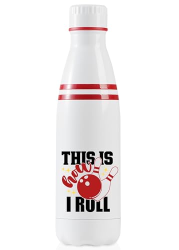 Onebttl Bowling Gifts for Men, Women, Bowling Water Bottle, 17oz Stainless Steel Insulated Water Bottle, This is How I Roll - color: This is How I Roll