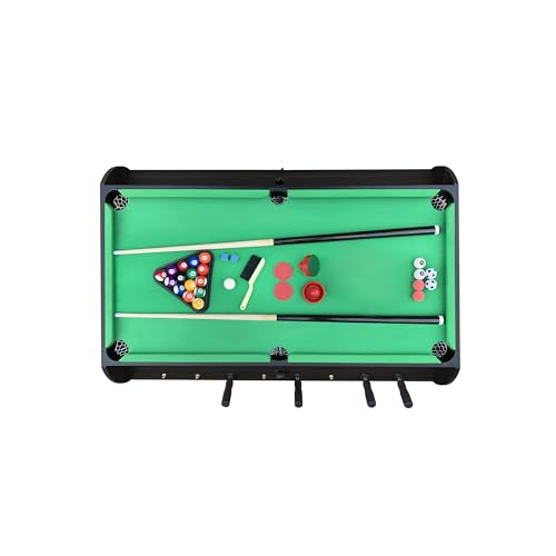 KICK Triplex 55″ Telescopic Rods 3-in-1 Swivel Multi Game Table – Foosball, Pool/Billiards & Air Hockey - color: Black