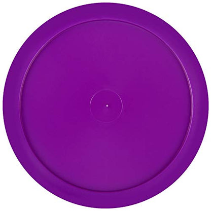 ONE250 Air Hockey Pushers and Red Air Hockey Pucks, Goal Handles Paddles Replacement Accessories for Game Tables (4 Striker, 4 Puck Pack) - color: Purple & Yellow