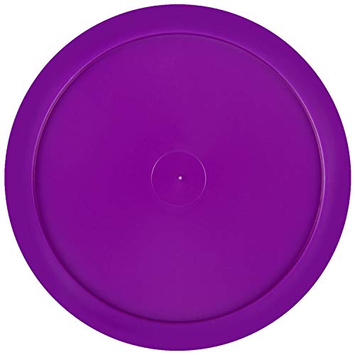 ONE250 Air Hockey Pushers and Red Air Hockey Pucks, Goal Handles Paddles Replacement Accessories for Game Tables (4 Striker, 4 Puck Pack) - color: Purple & Yellow