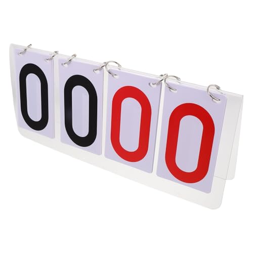Uonlytech Portable Tabletop Flip Scoreboard with PVC Base, Multi-Sports Score Keeper for Basketball Volleyball Baseball Table Tennis Billiards, 4-Digit Flip Game Score Counter for Indoor