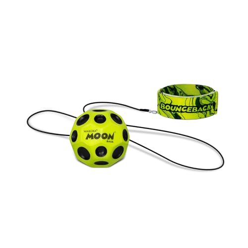 Waboba Bounceback Returning Yellow Moon Ball Hyper Bouncy Balls, Extreme Bounce and Fun, Super High Bouncing Ball for Active Play and Outdoor Games - style: Yellow