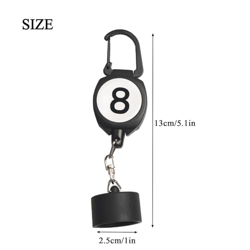 LAKE OF FIRE Billiard Chalk Holder，Pool Chalk Holder with Retractable Key Ring Black - size: Round