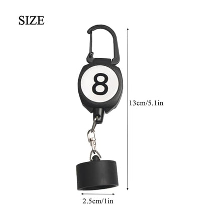 LAKE OF FIRE Billiard Chalk Holder，Pool Chalk Holder with Retractable Key Ring Black - size: Round