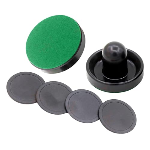2 Pieces Air Hockey Pushers Air Hockey Pucks Tabletop Game Paddles Goal Handles Replacement Accessories with Design Suitable for Children - color: 2 Black Pushers