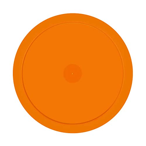 ONE250 Air Hockey Pushers and Red Air Hockey Pucks, Goal Handles Paddles Replacement Accessories for Game Tables (4 Striker, 4 Puck Pack) - color: White & Orange
