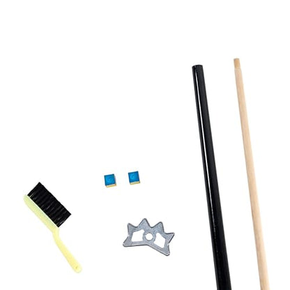 Barrington Billiards 24-Piece Pool Table Kit with 57 Inch 2-Piece Cue Sticks, 16-Piece 2 1/4 Inch Billiard Ball Set, Triangle Rack, Bridge Stick, Rail Brush, Chalk, Complete Billiards Accessories Set