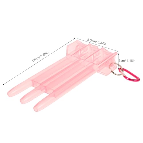 Outanaya Portable Hard Shell Darts Organizer Case with Locking Latch and Carabiner, Pink Plastic Carrying Box for Soft Tip Darts Storage and Travel