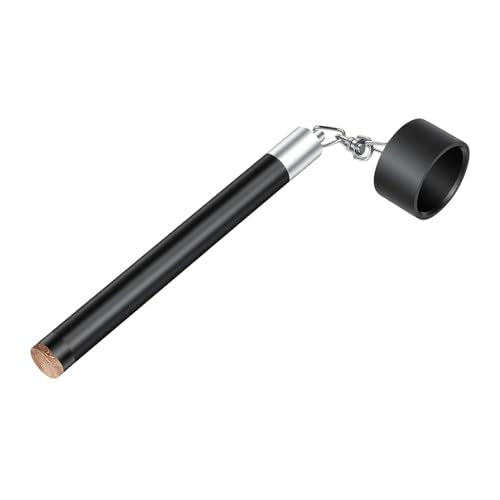 LAKE OF FIRE Pool Cue Chalk Holder – 2-in-1 Billiard Accessory with Pool Chalk Holder & Cue Tip Tool - color: Black, style: Round