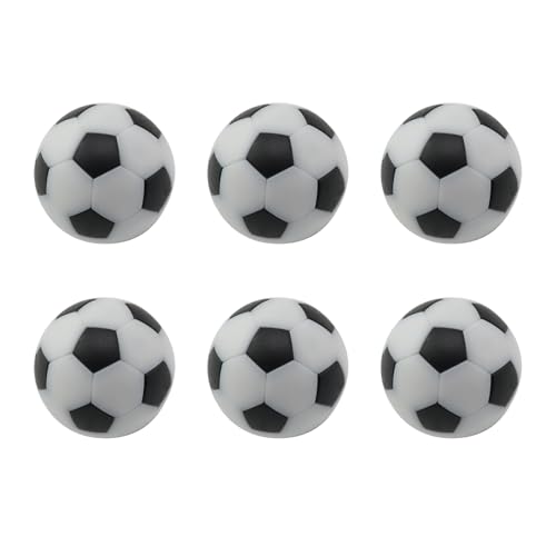 6PCS 32mm Black and White Desktop Plastics Mini Soccer Ball Accessories Leisure Sports Game Room Foosball Part
