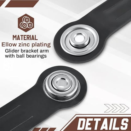 MorningRo 8 Pack Glider Bearing Arm Bracket Patio Glider Parts Replacement Hardware Rocker Parts, Bracket Hardware-9" Length, 7-1/2" Between Mounting Holes and Bolt Hole Diameter 1/4" (Black) - color: Black