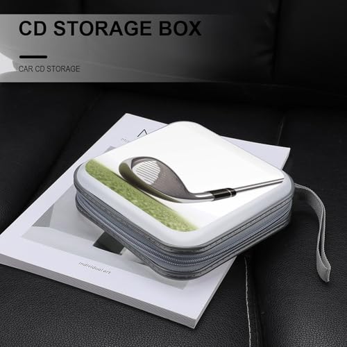 Golf Club CD Case 40 Capacity DVD Case with Zipper Disc Storage Organizer Portable CD Holder Storage Hard Plastic DVD Wallet Holder Organizer for Home Car Travel