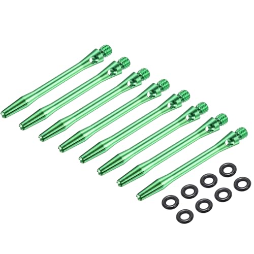 PATIKIL Aluminum Dart Shafts 2BA Thread Dart Stems Replacement Accessories with Rubber Rings for Steel Tip - color: Green, size: 45mm