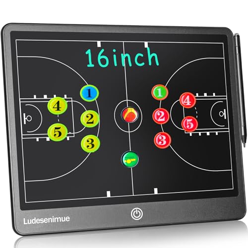 Electronic Basketball Coaching Board with Magnetic Screen - 16 inch LCD BasketballTactics Board with Stylus Pen, Basketball Coach Essentials