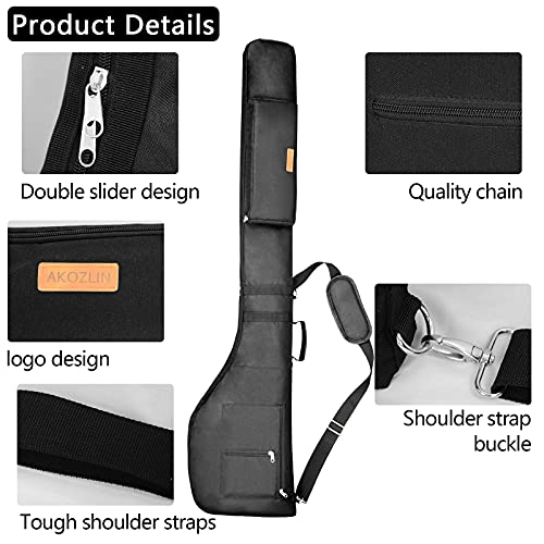 AKOZLIN Portable Golf Club Carry Bag, Foldable Small Golf Bag Holds 8-10 Clubs, Lightweight Sunday Golf Bag with Shoulder Strap for Men Women Kids Black
