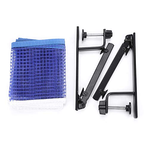 Dilwe Table Tennis Net Post Set, Net Clip Post Set with 2 Metal Clamp Posts for Indoor Outdoor Sports