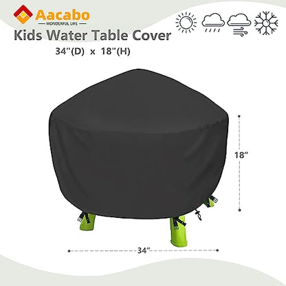 Kids Water Table Cover Spiralin' Seas Waterpark Play Sand Water Table Outdoor Toys Cover 34X34X18 inch-Black - color: Black