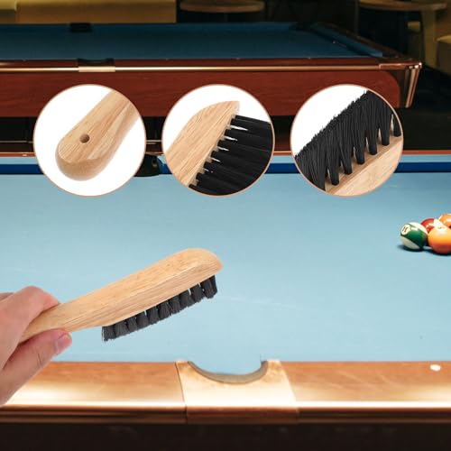 BESPORTBLE Wooden Pool Table Brush for Felt and Rail Cleaning - Professional Billiard Accessories Kit, Snooker Cloth Cleaner with Soft Bristles for Precise Maintenance and Dust Removal