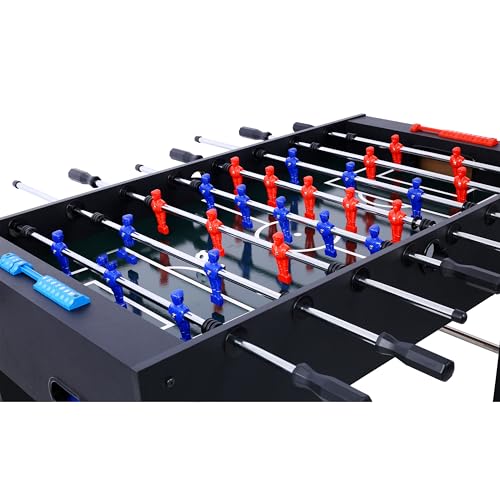 Foosball Table, Adult Size, 54 inch Standard Size Foosball Table, Indoor Full Size Foosball Tables for Home, Family, and Game Room, Soccer with Foosball Tables Set, Black