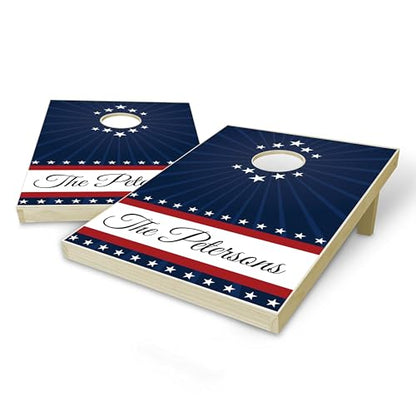 Customized Solid Wood Tailgate Cornhole Set 3 Feet x 2 Feet Includes Set of 8 Bags and Carrying Case with Optional Scorekeeper and Lamination