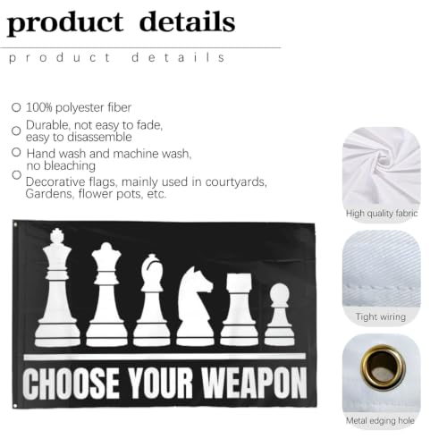Choose Your Weapon Retros Chess Master Pieces Game Club Humor Flag For Room - color: white2
