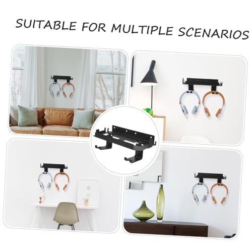 DOITOOL Wall Mount Stand for Game Console and Accessories Iron and Abs Material Controller Holder and Headphone Hanger Easy Installation Vertical Bracket for Organized
