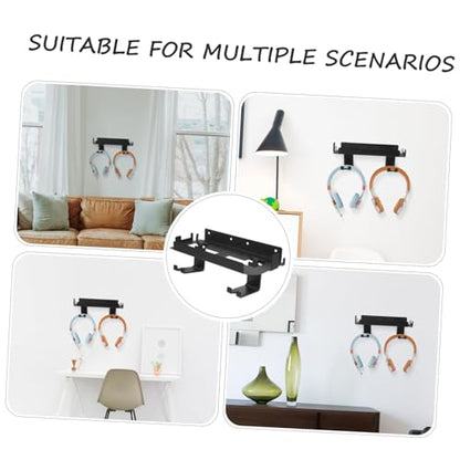DOITOOL Wall Mount Stand for Game Console and Accessories Iron and Abs Material Controller Holder and Headphone Hanger Easy Installation Vertical Bracket for Organized