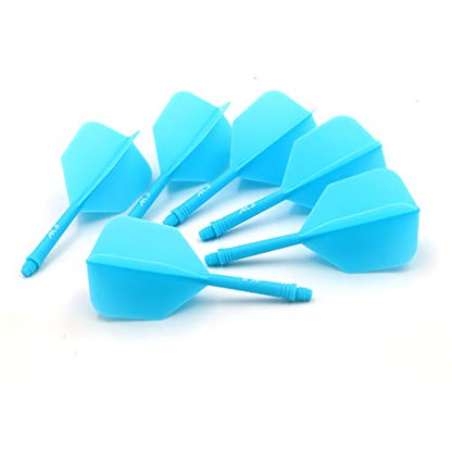 CUESOUL 6 Pieces ROST Integrated Dart Shaft and Flights - color: Shaft Length 28mm-Big Wing Shape-All Blue
