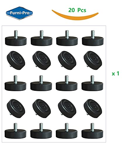 Table Base Leveler (Table Base Glide) for Restaurants & Homes, Adjustable, Thread #1/4-20, 20 pcs per Pkg (20)