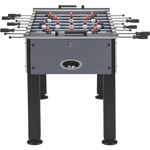 Fat Cat Rebel 4.5 Foot Foosball Table, Soccer Table Game with Quick Snap Rods, Blue Playing Field, Abacus Scoring, Includes 4 Foosball Balls