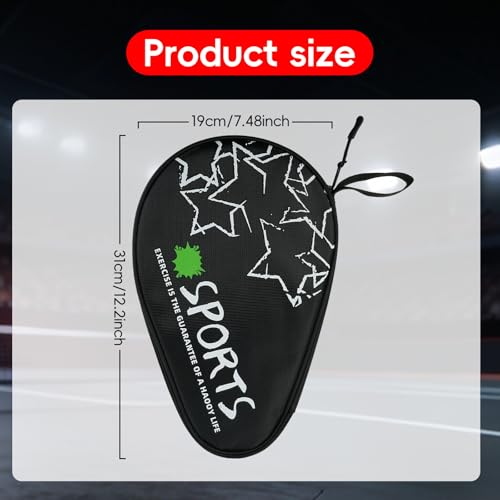 Ping Pong Paddle Cover Compatible with STIGA – Table Tennis Case for 2 Paddles & 7 Balls, Large Capacity Paddle Case with Separate Ball Pouch, Water-resistant & Shockproof Storage Bag
